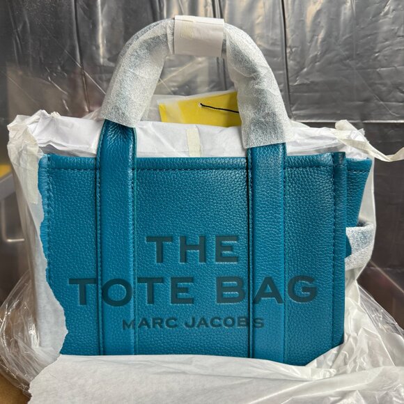 MARC JACOBS The Leather Small Tote – Harbor Blue - Picture 9 of 10